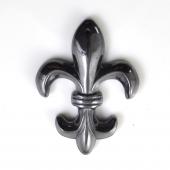 Hematite Fleur De Lee 28x38mm Pendant